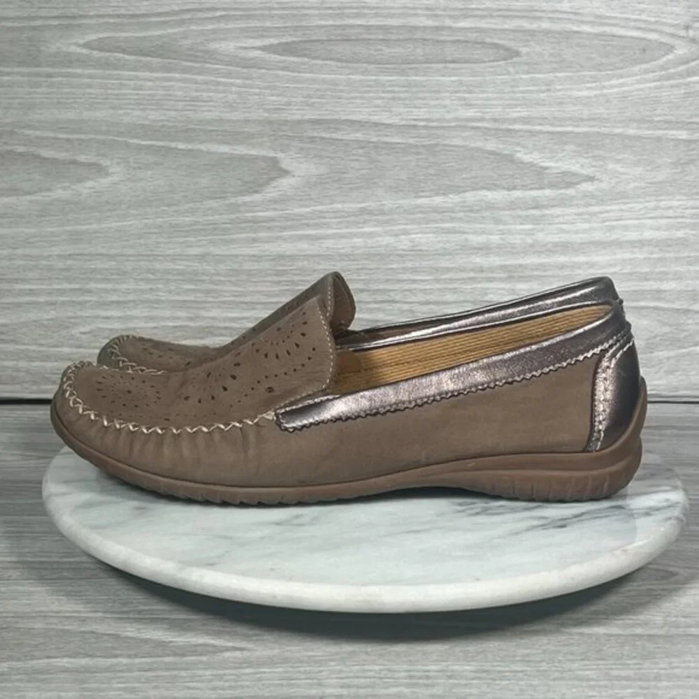 Gabor Moccasins‎ Womens 6.5 Slip On Loafers Brown Leather Comfort Soft Handmade - Picture 7 of 15